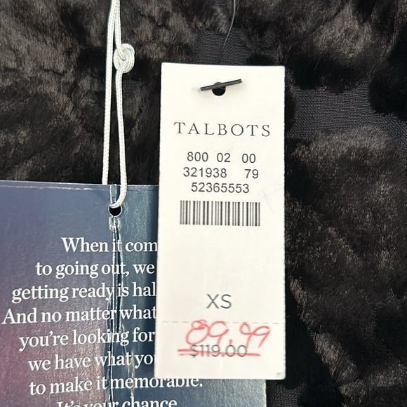 NWT RSVP by Talbot’s size XS black velvet 3/4 sleeve blouse - Picture 3 of 5